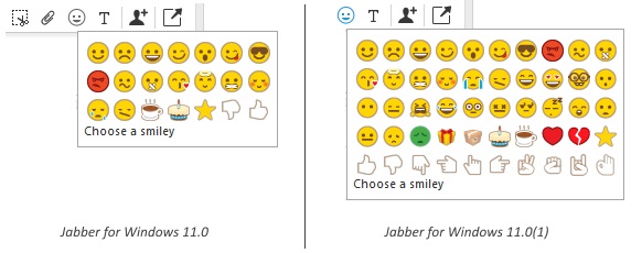 Jabber for Windows 11.0.1 Emojis