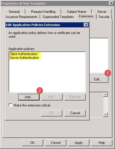 Certificate Template Extensions