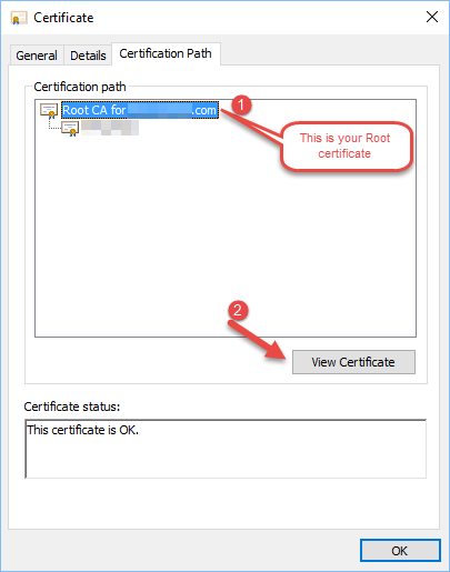 Viewing Root CA certificate